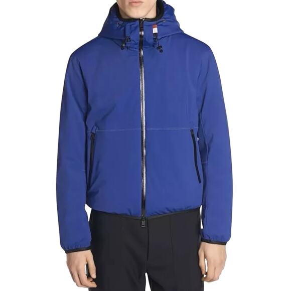 Moncler Duport Men's Hooded Soft Shell Down Padded Jacket in Blue Small NWT - Picture 1 of 16